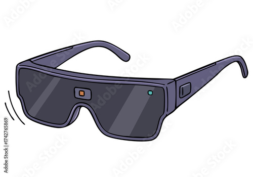 Stylish AR glasses display a futuristic vision. Modern design, digital overlay, sleek aesthetic. Ideal for tech, innovation, and augmented reality concepts.
