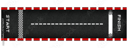 black leather belt, black and white background, Race road Start and finish top view asphalt track, sport speedway racetrack, competition roadway. border red and white. - 1