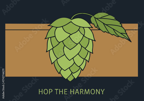 A vibrant poster promoting the Great American Beer Festival. Features a hop cone graphic, festival logo, and the slogan 'Hop the Harmony'. Bold colors and modern design.