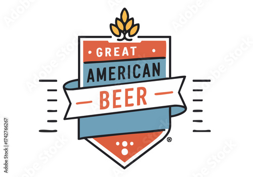 Vintage-style logo and fest pride graphic featuring 'Great American Beer'. Bold typography and a classic, celebratory design. Suitable for branding and promotional materials.