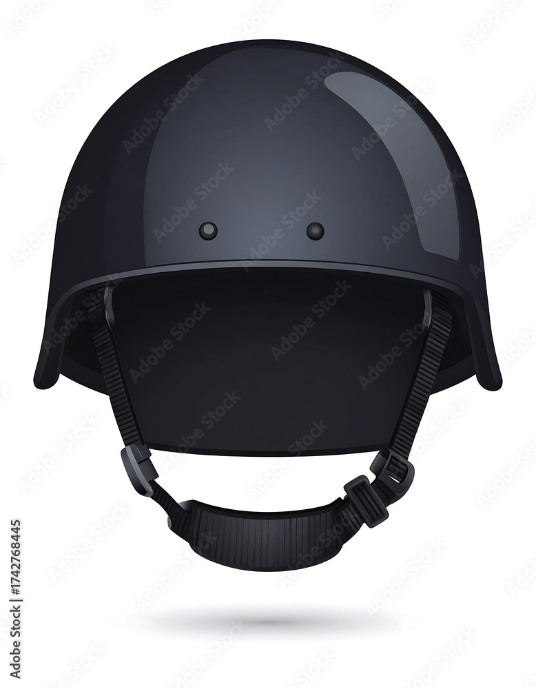 Fototapeta premium Illustration of a protective helmet with straps for head protection