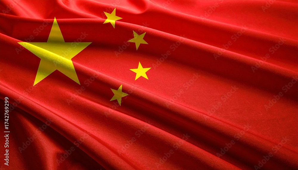 Chinese national flag with red background and five yellow stars symbolizing unity and leadership for cultural editorial political branding and national identity-themed visuals
