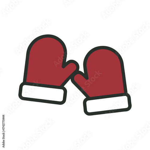colored icon mittens vector on a white background
Vector color icon for New Year and Christmas