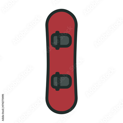 colored icon snowboard vector on a white background
Vector color icon for New Year and Christmas