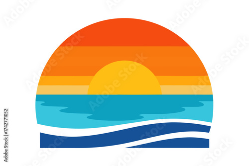A sunset with beach