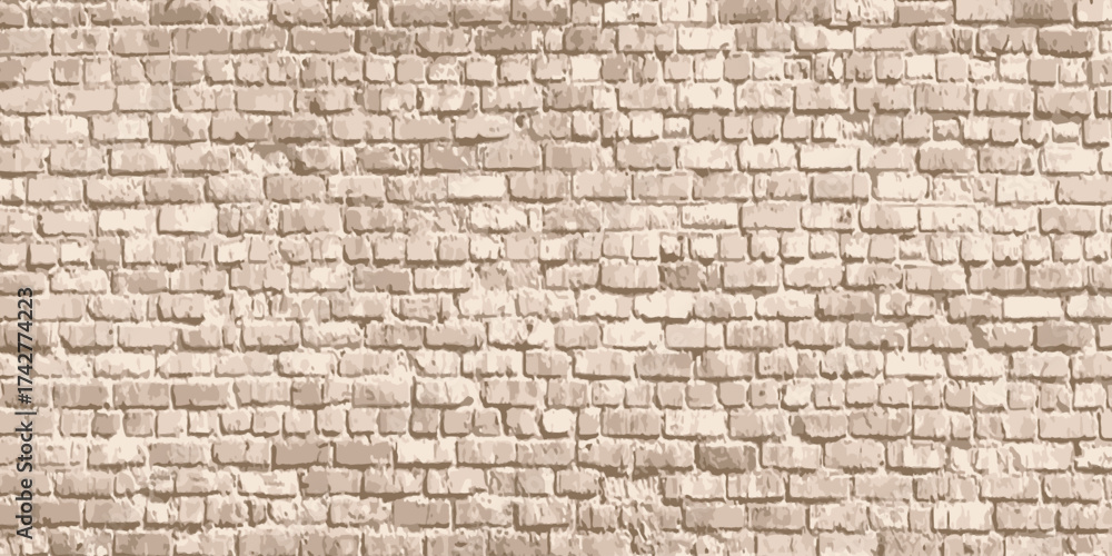 Fototapeta premium Texture of a white brick wall vector illustration 