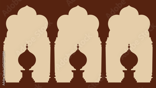 Elegant architectural arches and dome silhouettes create a stunning and captivating backdrop for sophisticated designs and cultural projects