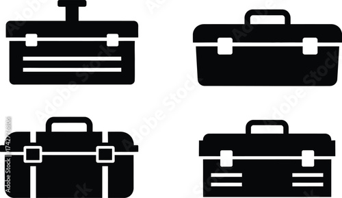 Toolbox vector icons set tool box storage case illustration editable vector