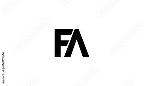 FA initial letters, monogram logo