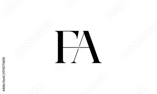 FA initial letters, monogram logo