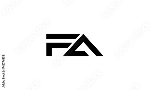 FA initial letters, monogram logo