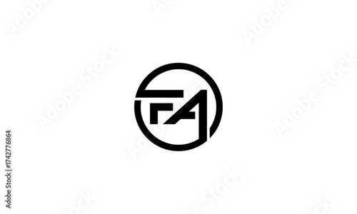 FA initial letters, monogram logo