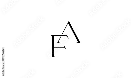 FA initial letters, monogram logo