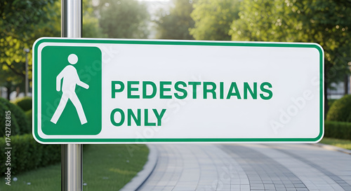 Sign, Pedestrians Only: A Symbolic Sign For Roadways Guiding Foot Traffic, Outdoor Direction