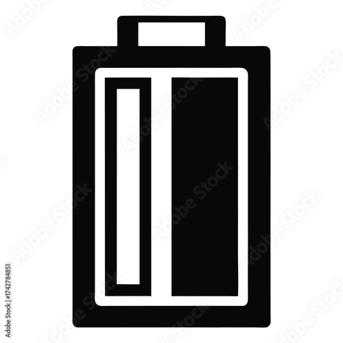 Black silhouette indicates a low charge for a power cell with little energy