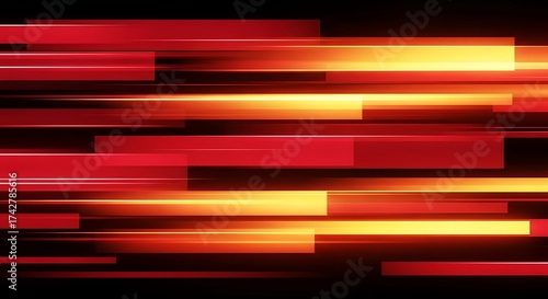 Dynamic abstract red and gold speed lines for modern futuristic background designs, energetic motion graphics and vibrant tech-inspired visuals. Generative Ai.
