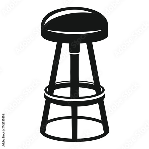 High round stool shows a silhouette with sturdy structure and minimalist modern flair