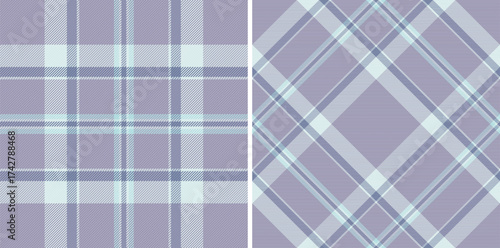 Elegant tartan patterns in soothing lavender and blue hues. Versatile for textile design, backgrounds, or any project requiring a classic yet modern touch.