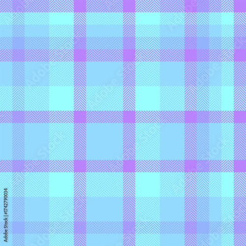 Decoration background plaid tartan, nyc check textile texture. Tone vector fabric pattern seamless in cyan and teal colors.