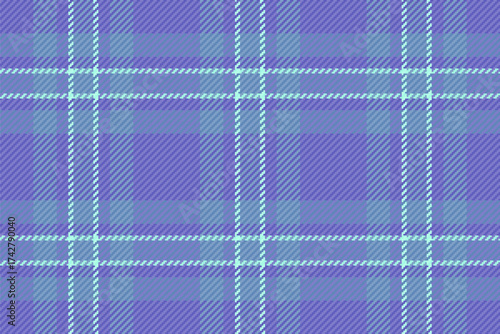 Hippy fabric vector textile, faded plaid check background. Messy texture pattern seamless tartan in indigo and blue colors.