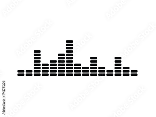 Minimalist black and white graphic equalizer bar chart vector illustration eps scalable vector