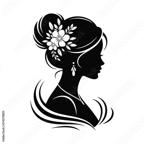 Elegant woman silhouette vector graphic ideal for elegant designs scalable illustration for eps files vector