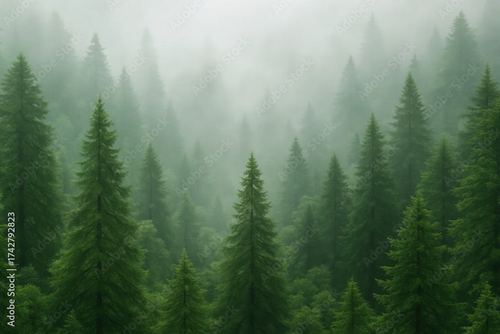Fototapeta premium A Misty Forest Canopy