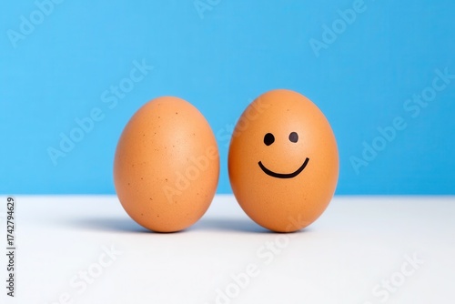 Wallpaper Mural A Pair of Happy Eggs on a Blue Canvas Torontodigital.ca