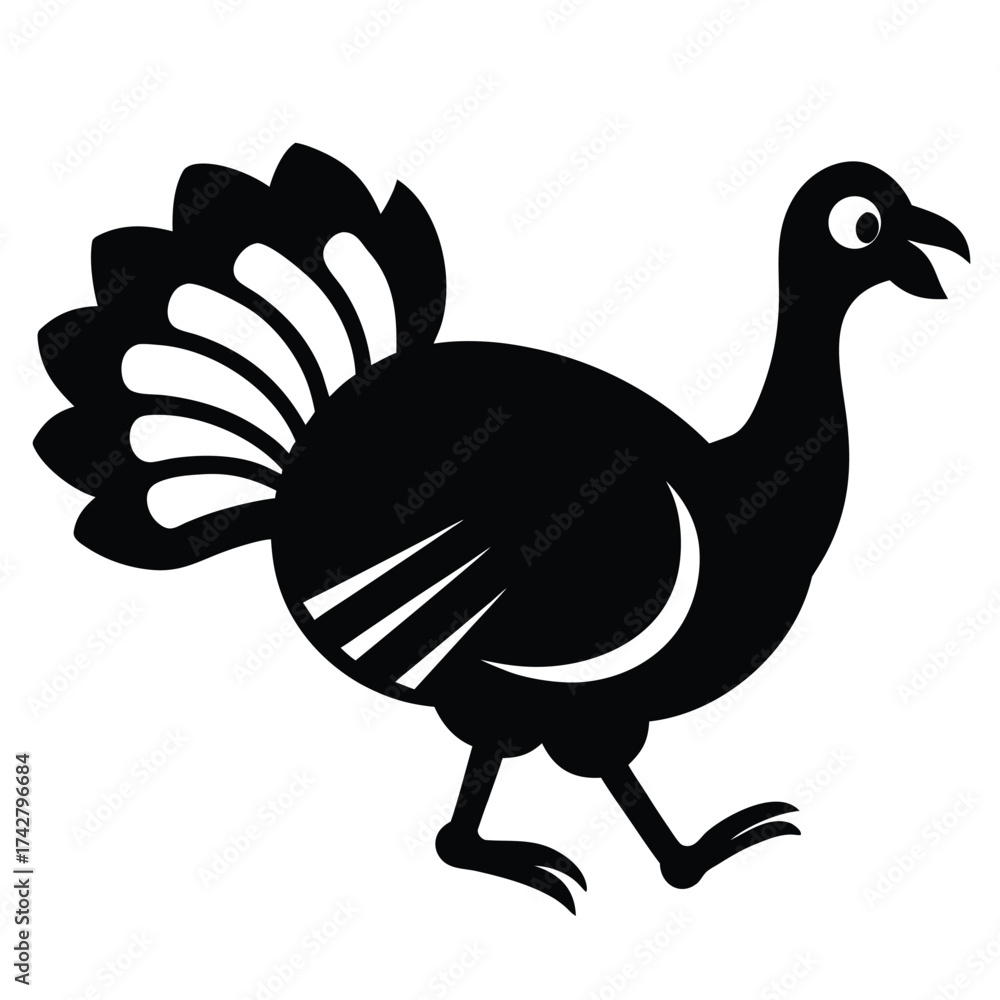 Fototapeta premium running turkey vector icon on white background
