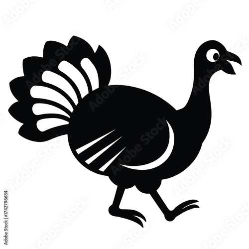 running turkey vector icon on white background