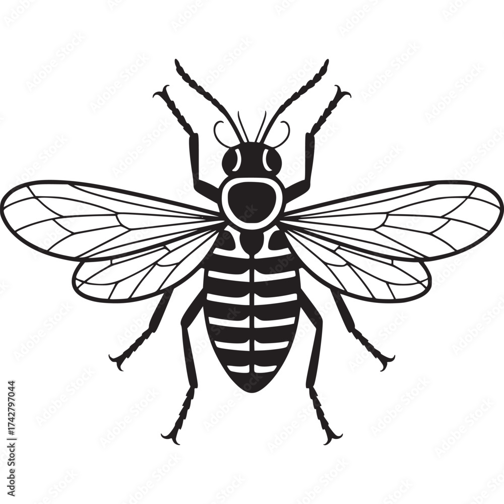 Fototapeta premium Vector art of stylized bee illustration