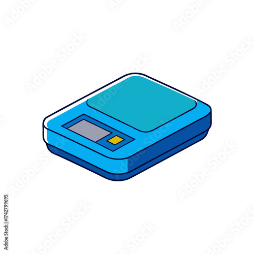Isometric View of Digital Blue Scale Icon Illustration