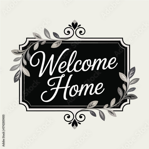 Elegant welcome home vector graphic for housewarming and new beginnings vector