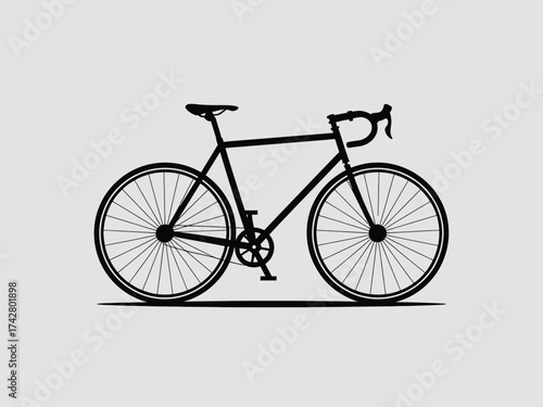 Scalable vector illustration of a black and white road bicycle eps file for general use vector