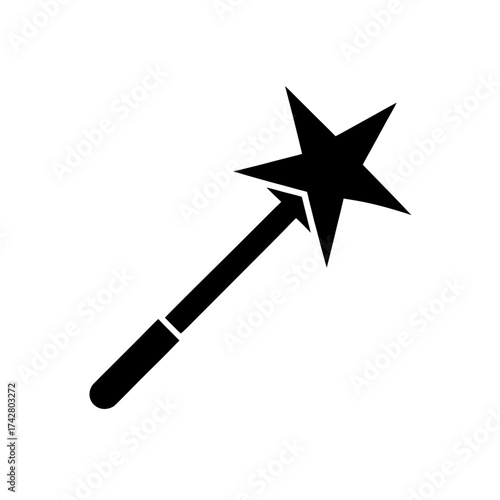 Simple black magic wand icon