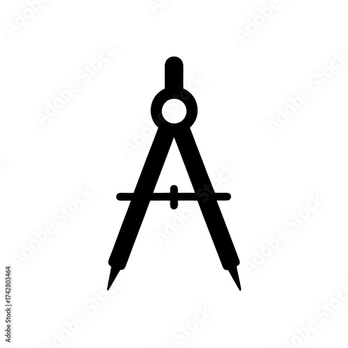 A black drawing compass tool