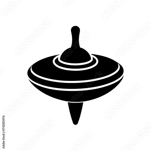 Simple black spinning top toy