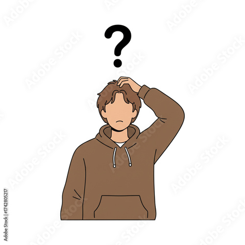 Scratching the Unknown: A Minimalist Depiction of Cognitive Fogginess, Where a Simple Question Mark Stands for the Mind's Great Unknown