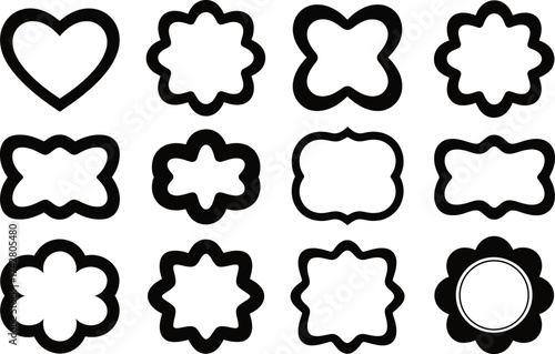 Variety of Black and White Frame Shape Designs for Creative Projects
