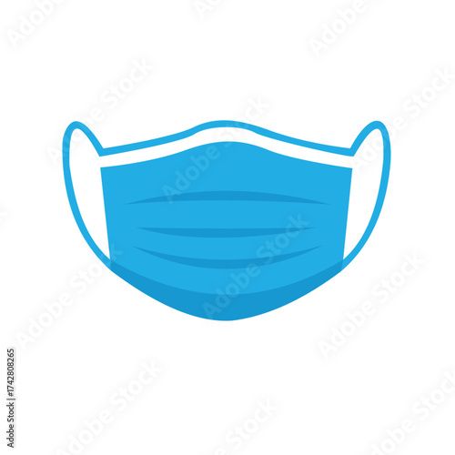Vector art of blue medical mask for protection