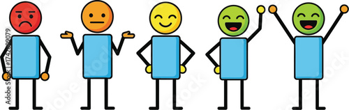 Emotional scale feedback rating satisfaction customer experience editable vector