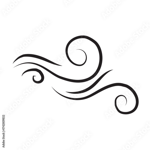 wind icon on white background. flat style. wind sign. cold wind symbol. 
