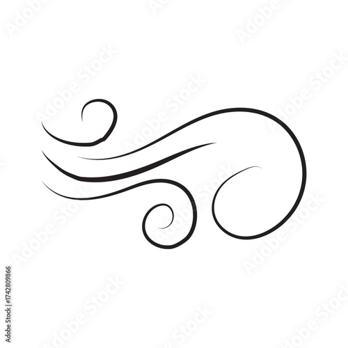 wind icon on white background. flat style. wind sign. cold wind symbol. 