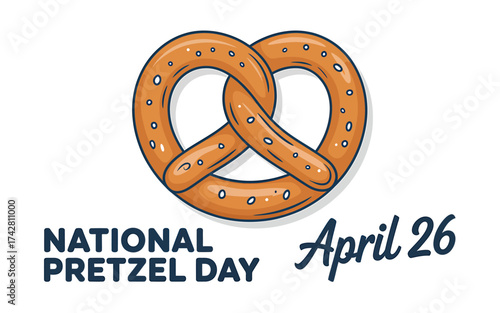 Vector art of national pretzel day vector illustration
