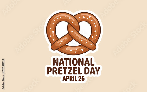 Vector art of national pretzel day april 26 illustration