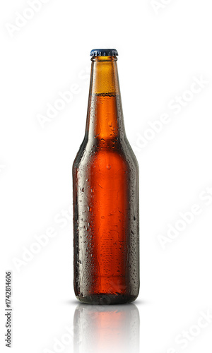 glass brown bottle of beer