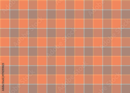 Soft orange and beige tartan seamless plaid pattern for cozy textile design