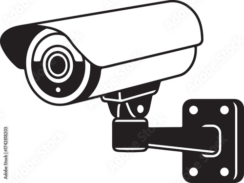 Security Surveillance Camera: A sleek, modern security camera, mounted securely, stands as a symbol of safety and monitoring.