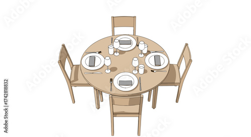 Elegant dining arrangement with tableware, perfect for intimate gatherings and upscale restaurant decor