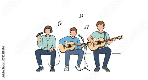 Acoustic trio performs live music show, sharing artistry and passion with soulful melodies